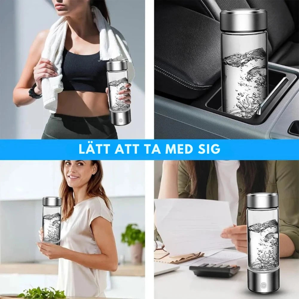 Bärbar Vätevattenflaska - Uppladningsbar Vattenjonisator