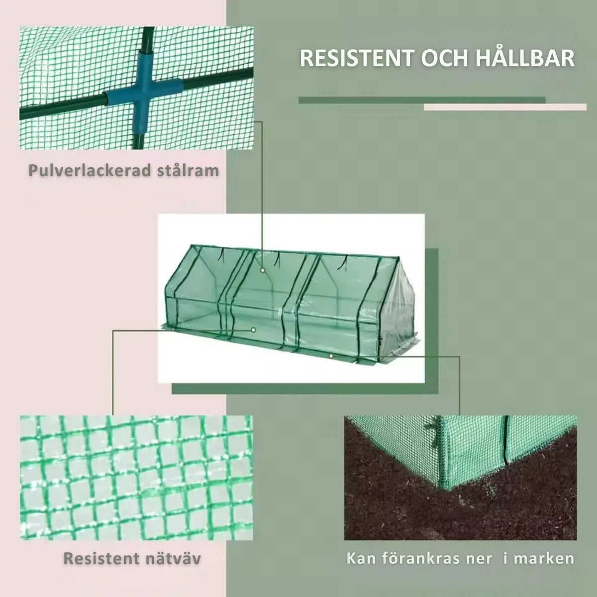Miniväxthus med öppningsbara dörrar - Olika storlekar och färger