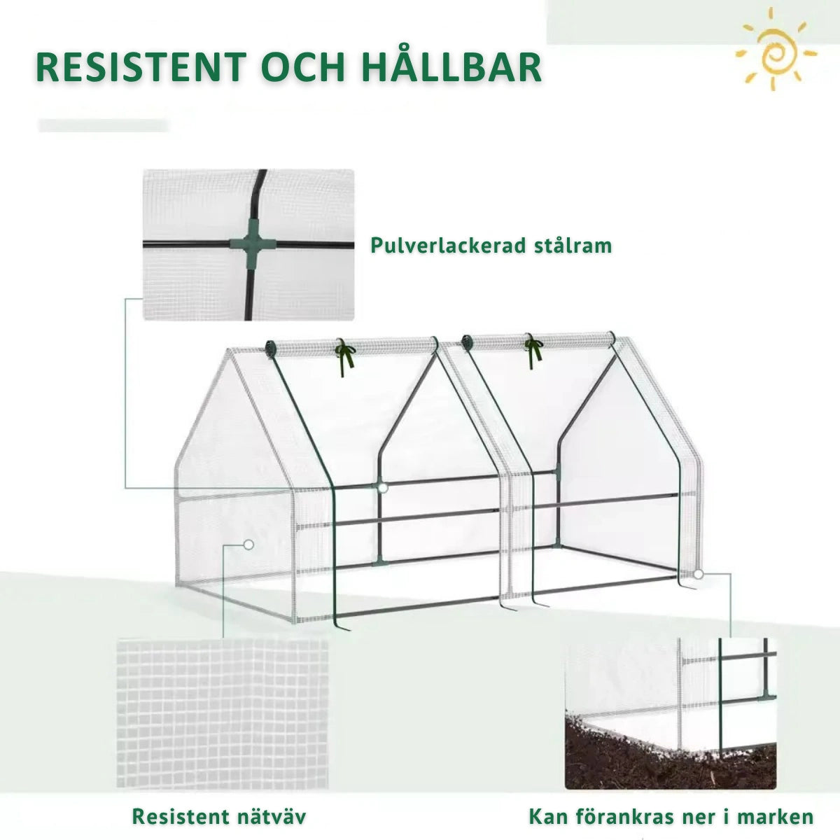 Miniväxthus med öppningsbara dörrar - Olika storlekar och färger