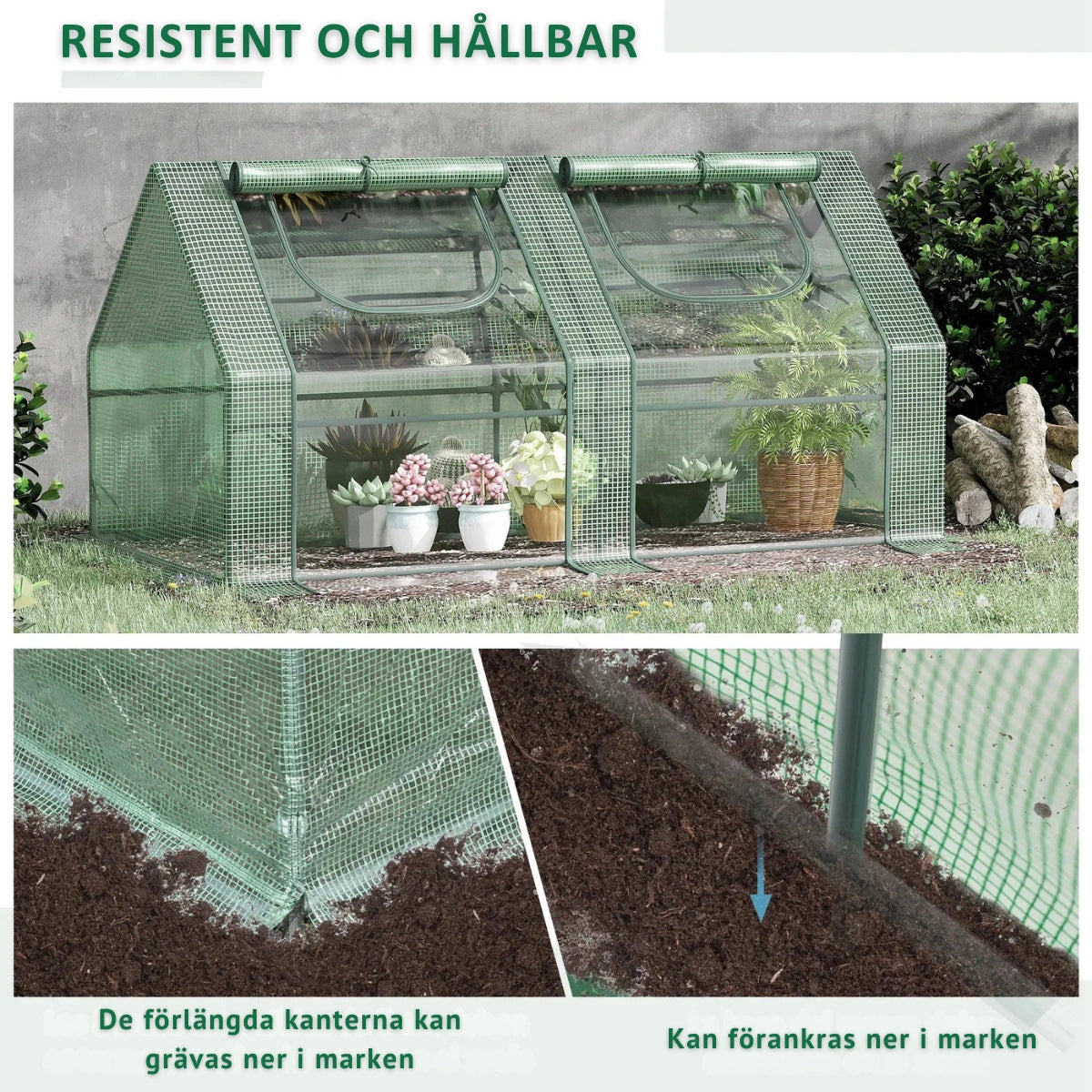 Miniväxthus med öppningsbara dörrar - Olika storlekar och färger