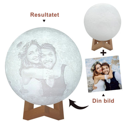 3D Månlampa - Designa med eget foto, namn eller text