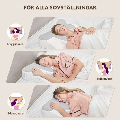 Fjärilsformad nackkudde: Ergonomisk memory foam-kudde med nackstöd