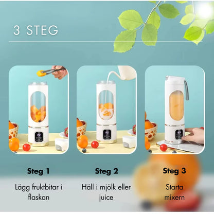 Bärbar mixer för shakes och smoothies - 450 ml - uppladningsbar