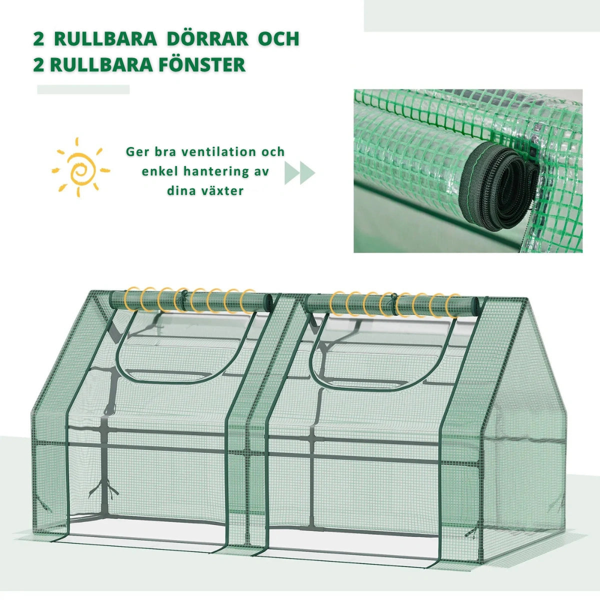 Miniväxthus med öppningsbara dörrar - Olika storlekar och färger