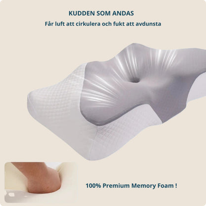 Fjärilsformad nackkudde: Ergonomisk memory foam-kudde med nackstöd