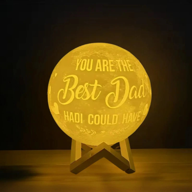 3D Månlampa - Designa med eget foto, namn eller text