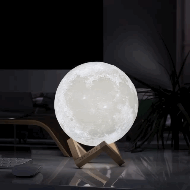3D Månlampa - Designa med eget foto, namn eller text