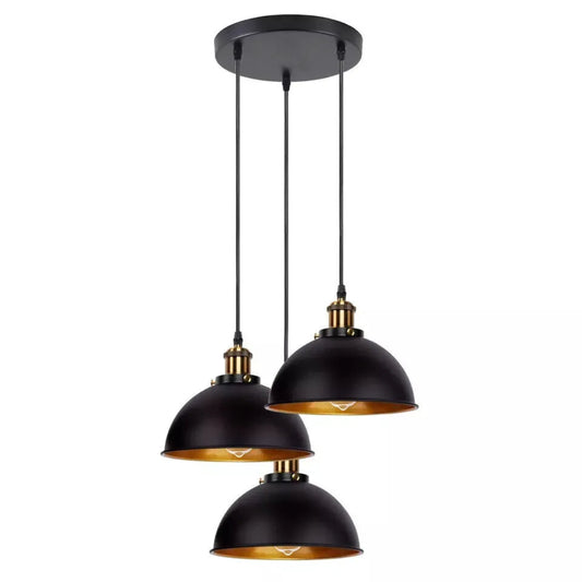 Vintage Industriell 3-Pendellampa Järntorget